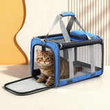Dog Carriers & Crates: i.Pet Pet Carrier Bag Foldable Dog Cat Durable Crate Travel Cage Portable Car Kennel Blue