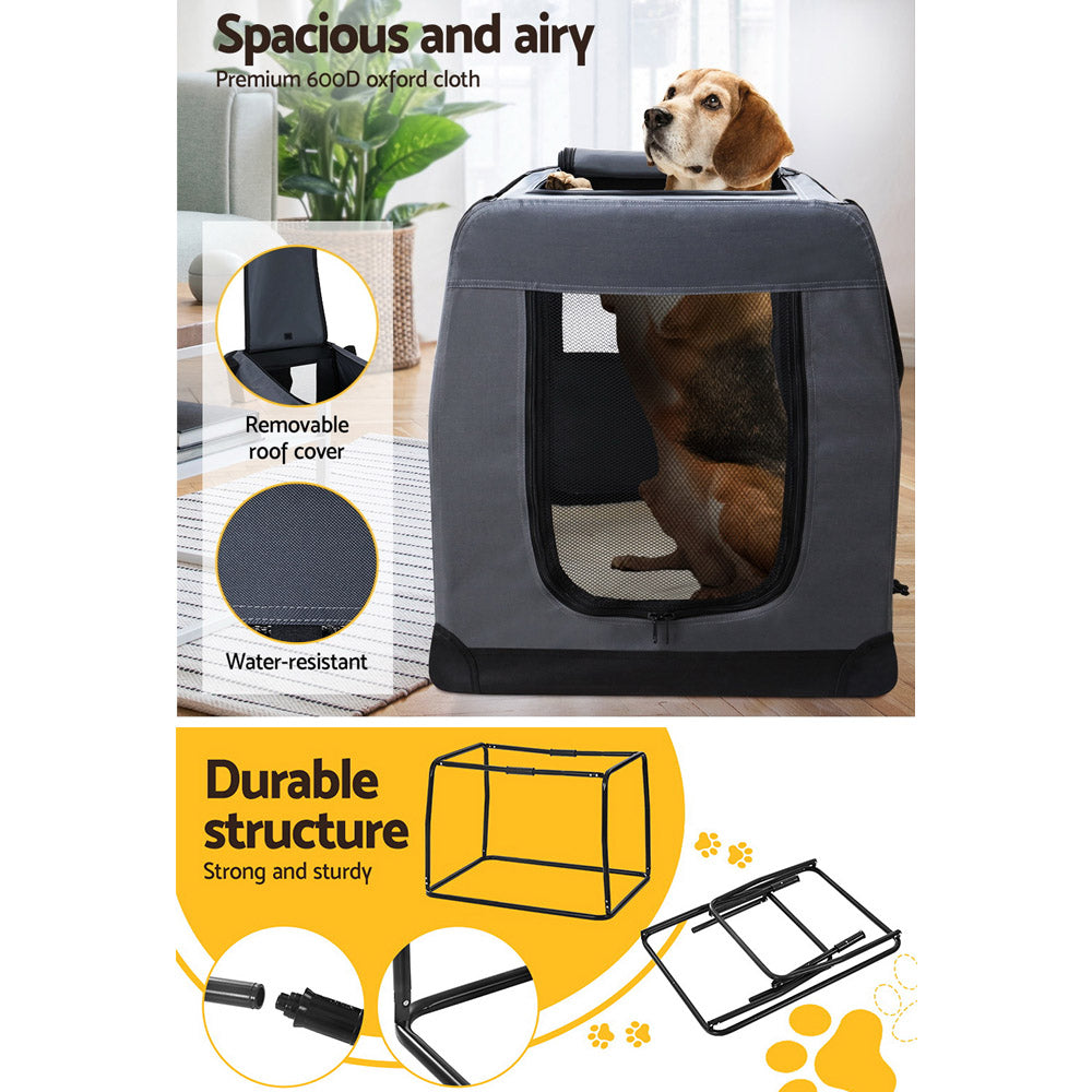 Cat Carriers & Crates: i.Pet Pet Carrier Soft Crate Dog Cat Travel 121x80CM Portable Foldable Car 4XL