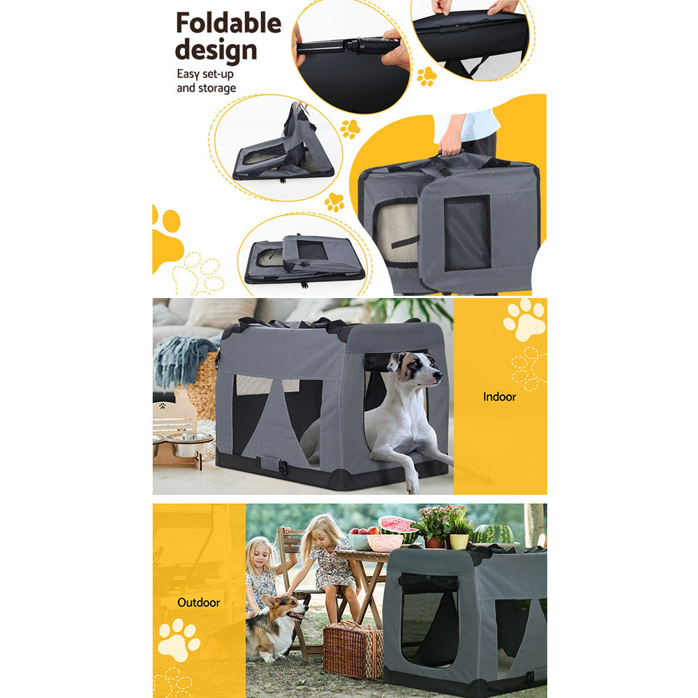 Cat Carriers & Crates: i.Pet Pet Carrier Soft Crate Dog Cat Travel 121x80CM Portable Foldable Car 4XL