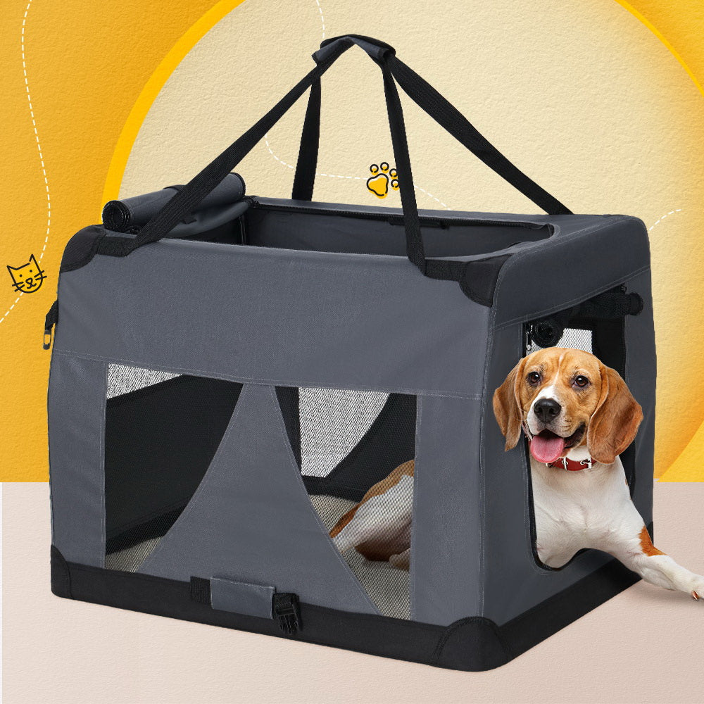 Cat Carriers & Crates: i.Pet Pet Carrier Soft Crate Dog Cat Travel 121x80CM Portable Foldable Car 4XL