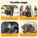 Dog Carriers & Crates: i.Pet Pet Carrier Bag Foldable Expandable Dog Cat Travel Cage Portable Car Kennel