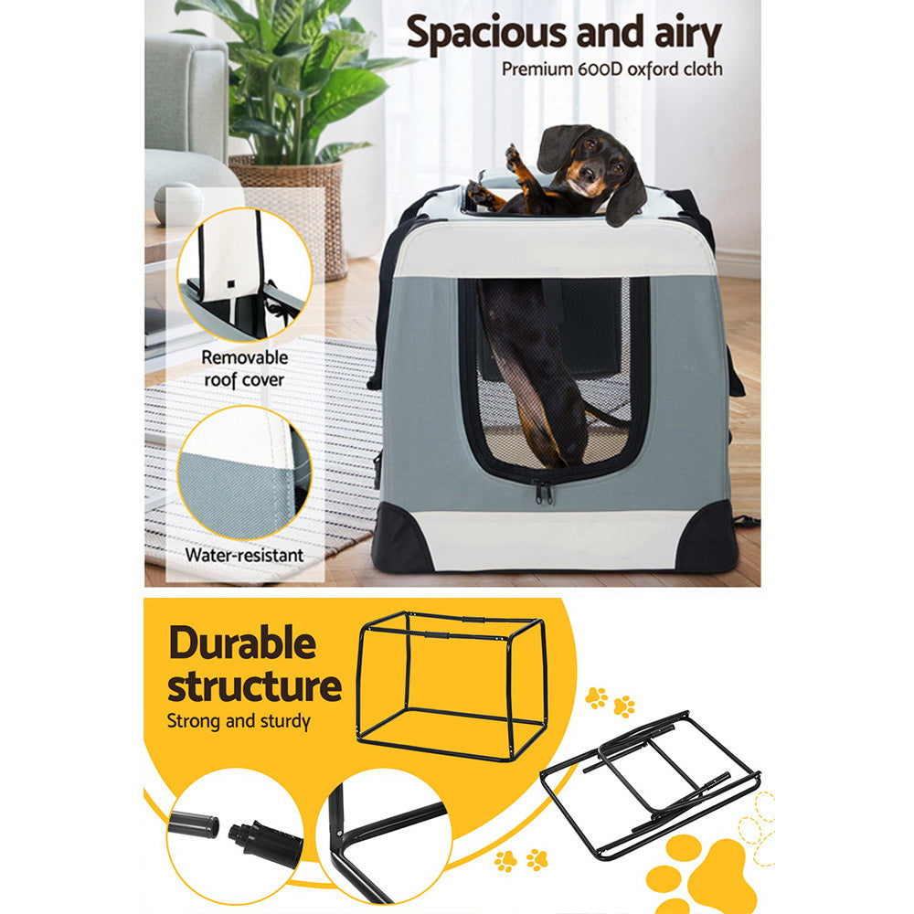 Cat Carriers & Crates: i.Pet Pet Carrier Soft Crate Dog Cat Travel 70x52CM Portable Foldable Car Large