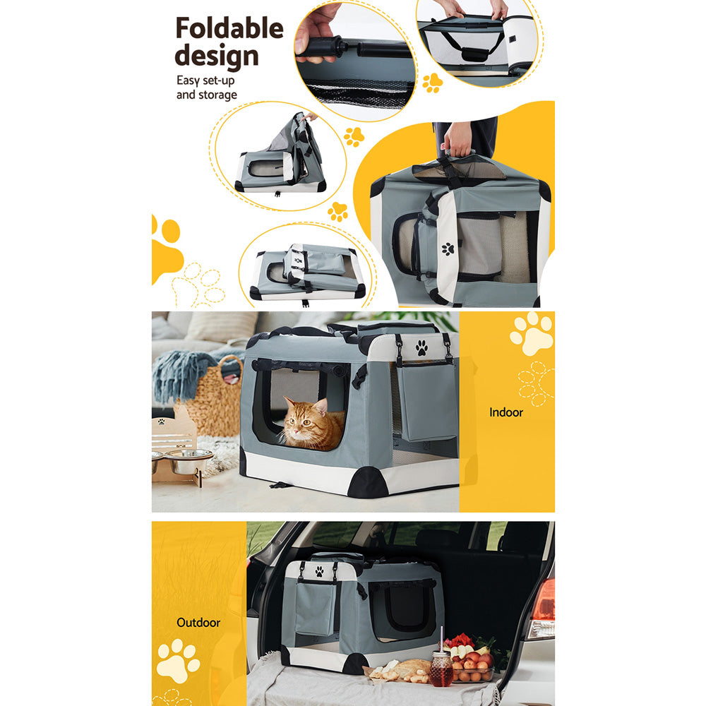 Cat Carriers & Crates: i.Pet Pet Carrier Soft Crate Dog Cat Travel 70x52CM Portable Foldable Car Large