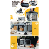 Cat Carriers & Crates: i.Pet Pet Carrier Soft Crate Dog Cat Travel 70x52CM Portable Foldable Car Large