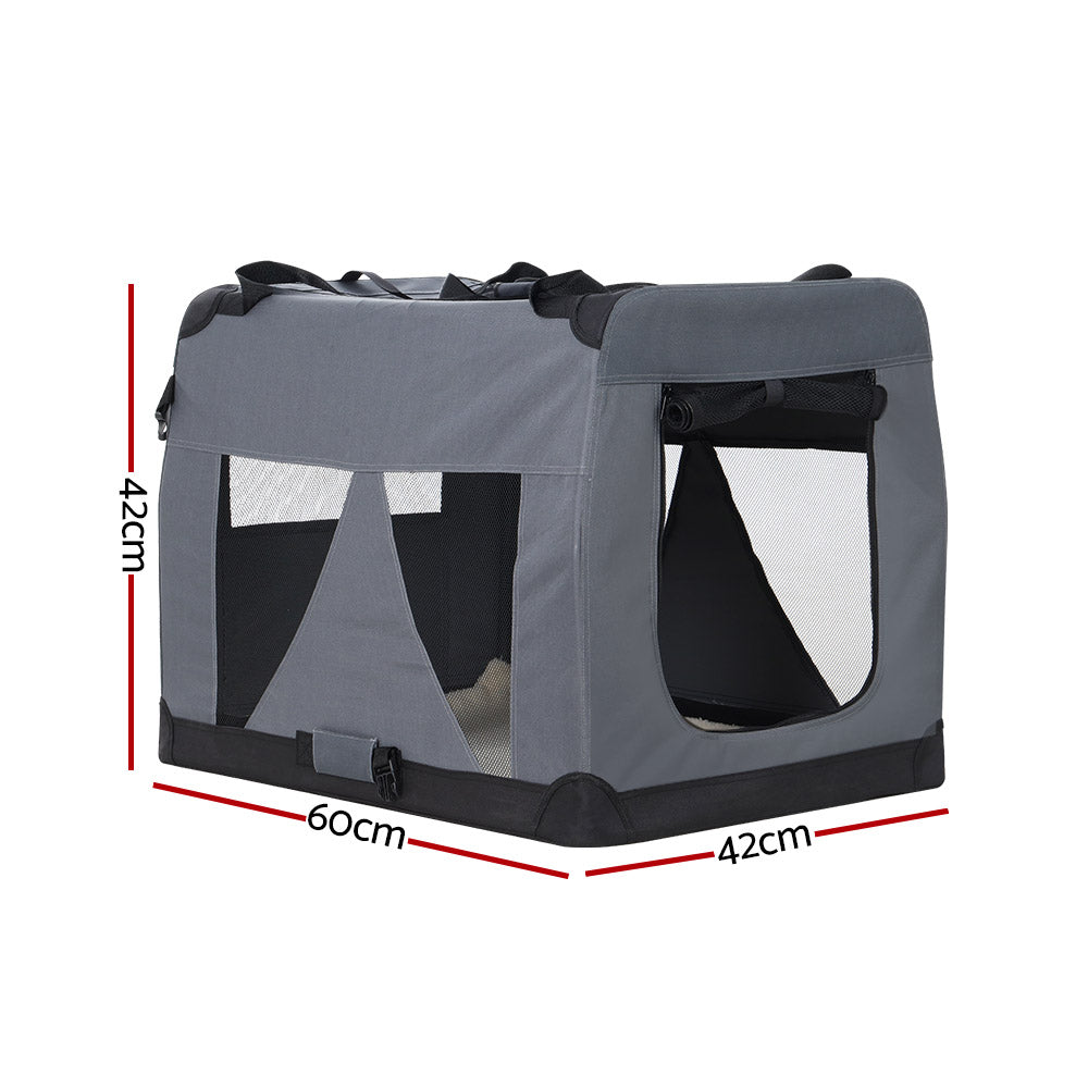 Cat Carriers & Crates: i.Pet Pet Carrier Soft Crate Dog Cat Travel 60x42CM Portable Foldable Car M