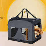 Cat Carriers & Crates: i.Pet Pet Carrier Soft Crate Dog Cat Travel 60x42CM Portable Foldable Car M
