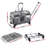 Dog Carriers & Crates: i.Pet Pet Carrier Swivel Wheels Foldable Cat Dog Trolley Stroller Travel Bag Grey