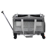 Dog Carriers & Crates: i.Pet Pet Carrier Swivel Wheels Foldable Cat Dog Trolley Stroller Travel Bag Grey