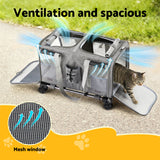 Dog Carriers & Crates: i.Pet Pet Carrier Swivel Wheels Foldable Cat Dog Trolley Stroller Travel Bag Grey