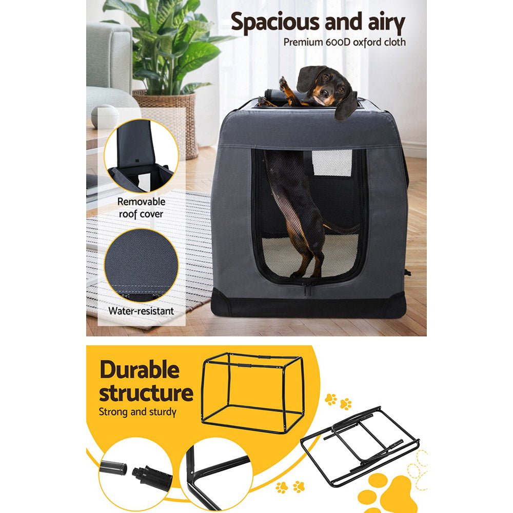 Cat Carriers & Crates: i.Pet Pet Carrier Soft Crate Dog Cat Travel 82x58CM Portable Foldable Car XL