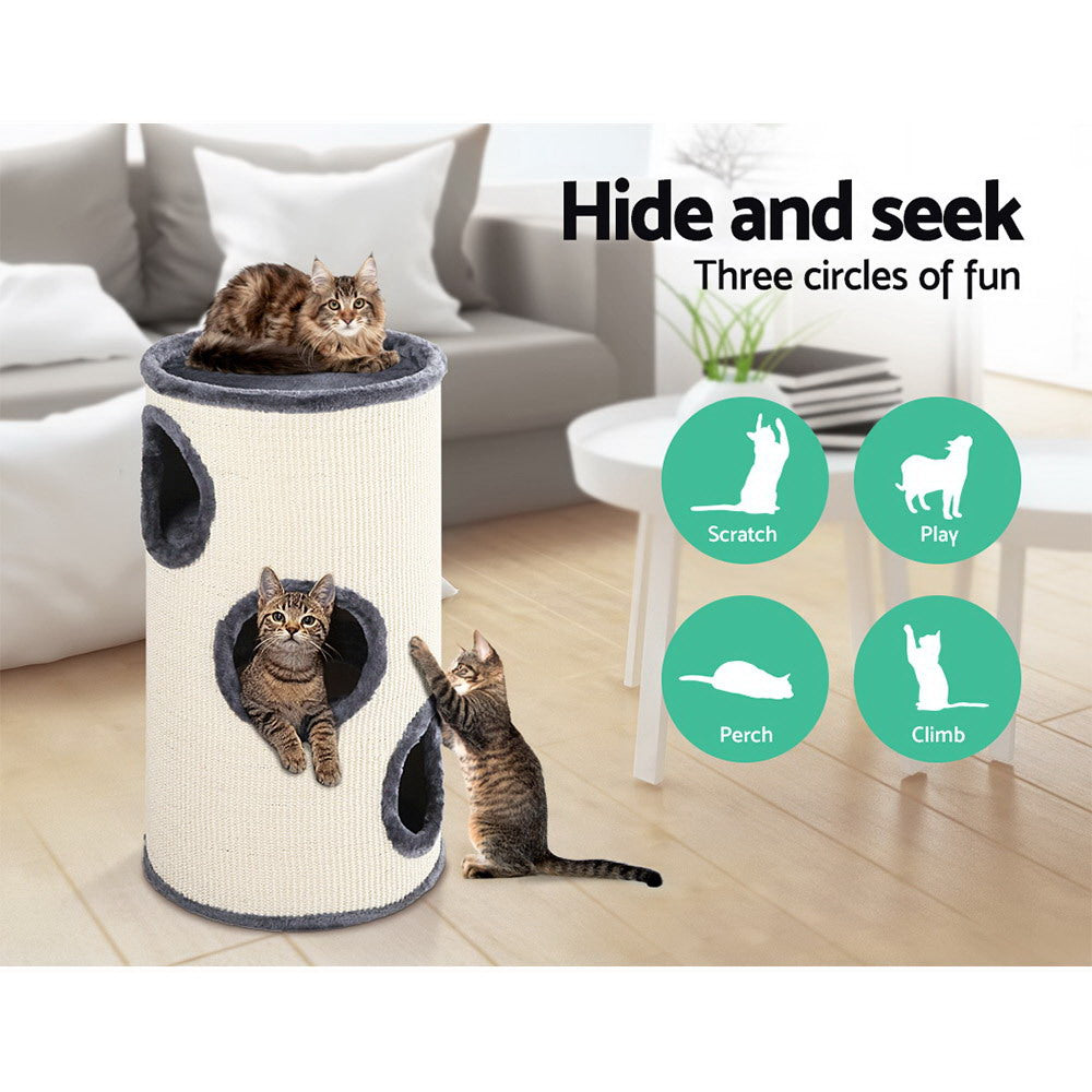 Cat Scratching Posts: i.Pet Cat Tree 70cm Scratching Post Tower Scratcher Trees Wood Condo House Toys