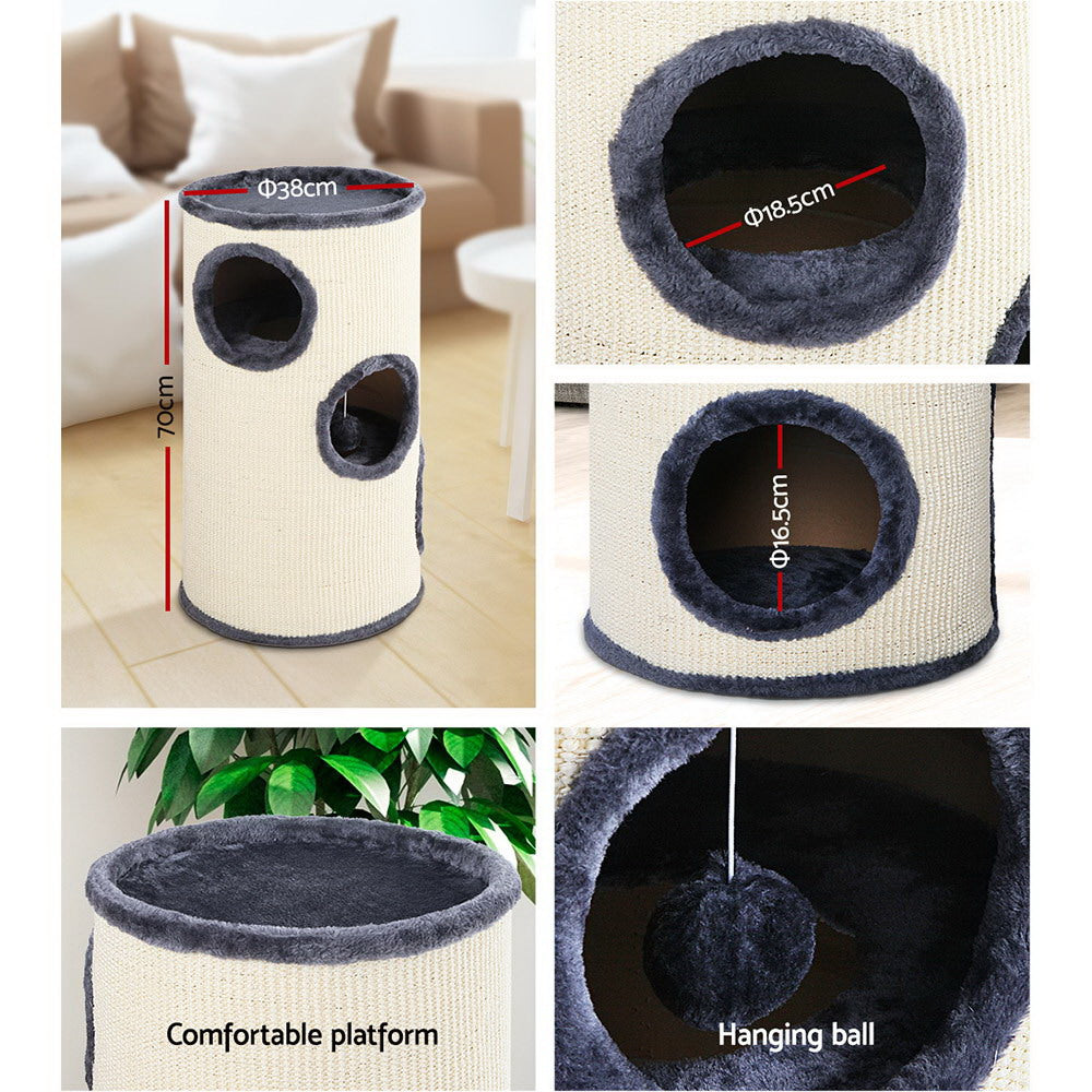 Cat Scratching Posts: i.Pet Cat Tree 70cm Scratching Post Tower Scratcher Trees Wood Condo House Toys