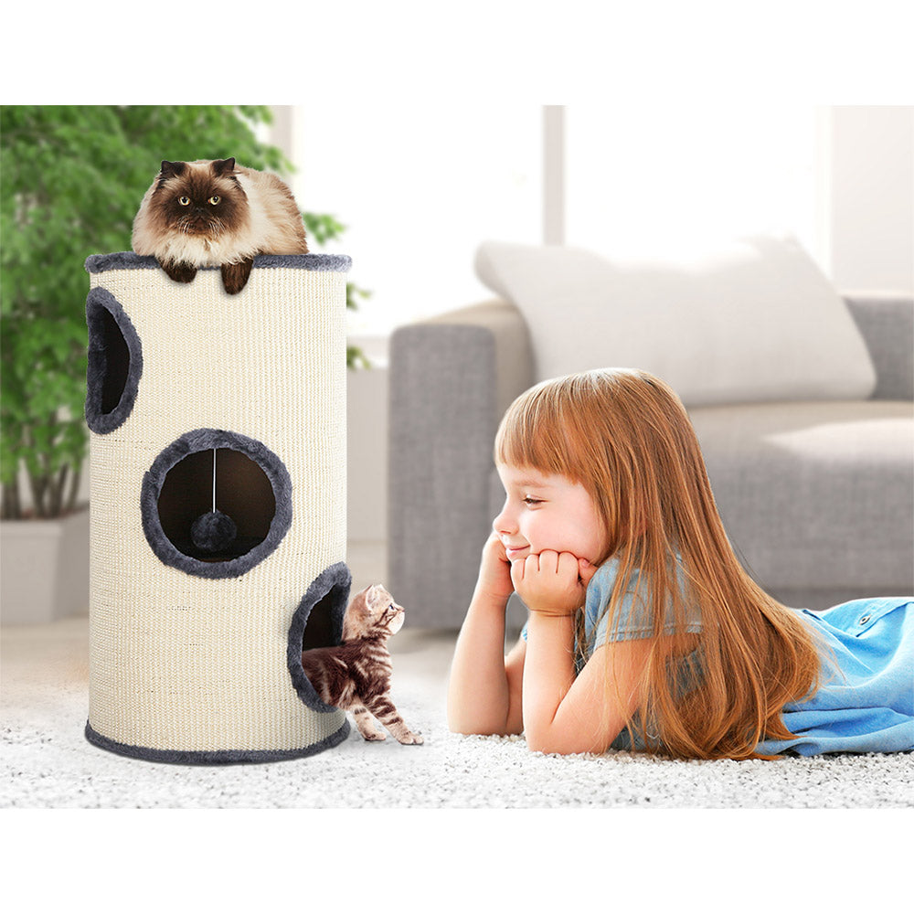 Cat Scratching Posts: i.Pet Cat Tree 70cm Scratching Post Tower Scratcher Trees Wood Condo House Toys
