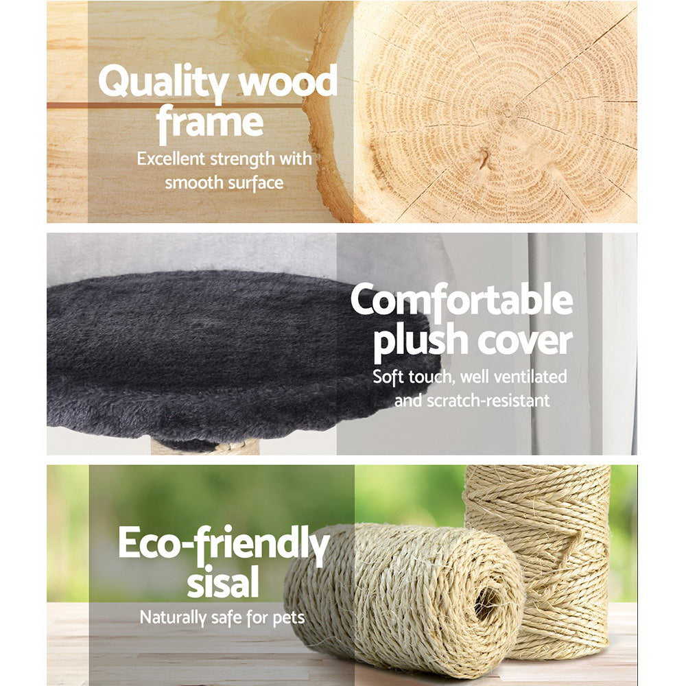 Cat Scratching Posts: i.Pet Cat Tree 112cm Tower Scratching Post Scratcher Wood Condo House Furniture