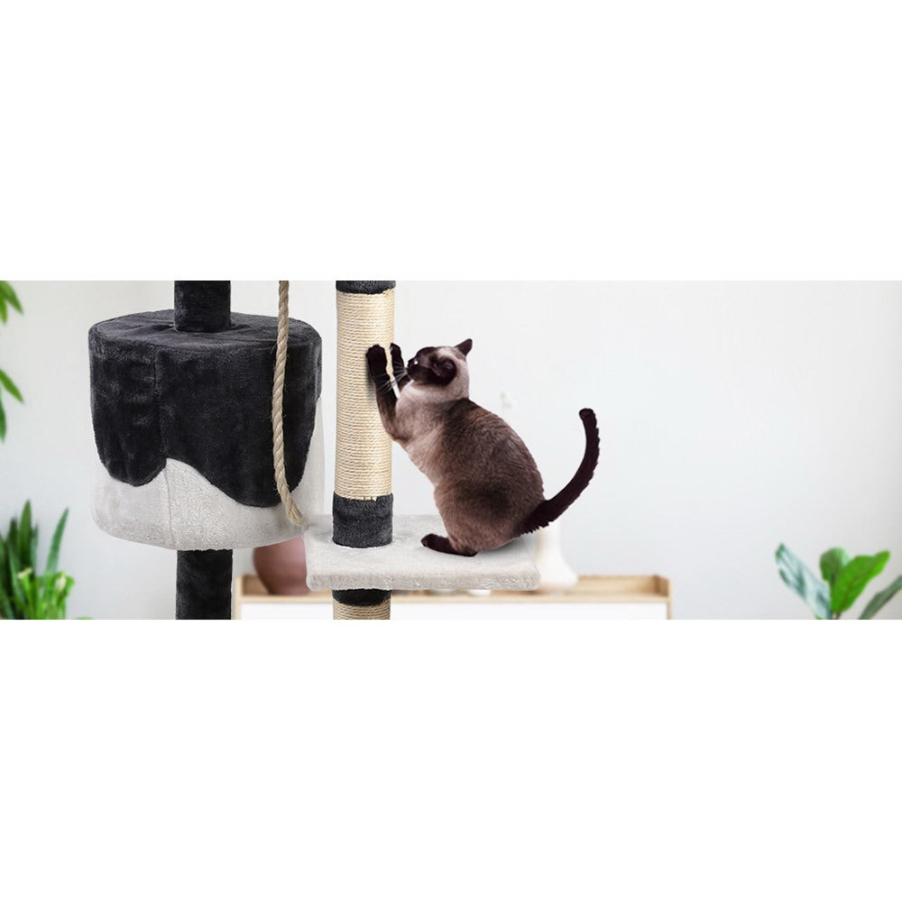 Cat Scratching Posts: i.Pet Cat Tree 112cm Tower Scratching Post Scratcher Wood Condo House Furniture