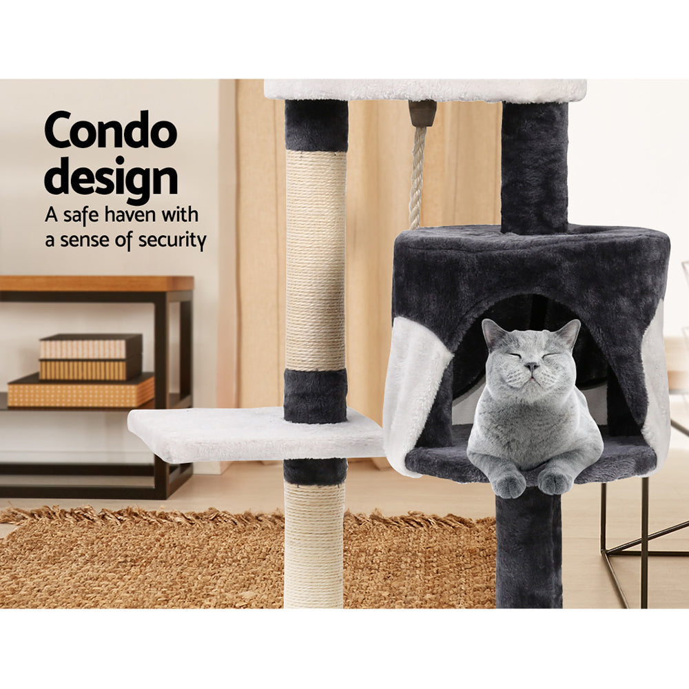 Cat Scratching Posts: i.Pet Cat Tree 112cm Tower Scratching Post Scratcher Wood Condo House Furniture