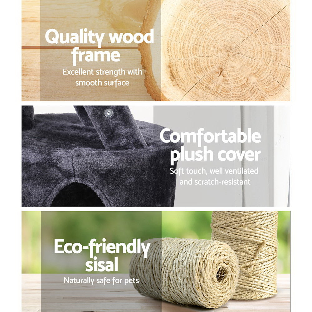 Cat Scratching Posts: i.Pet Cat Tree 120cm Tower Scratching Post Scratcher Wood Condo House Bed Toys