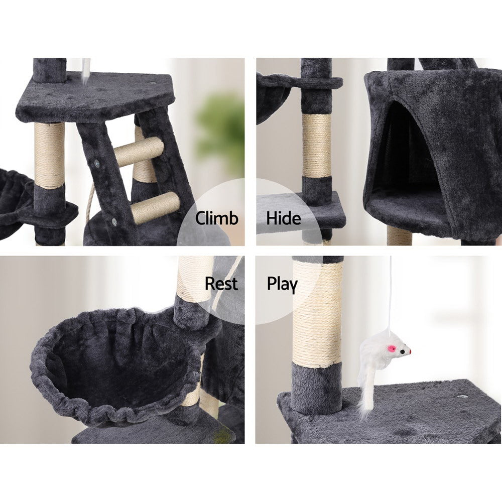 Cat Scratching Posts: i.Pet Cat Tree 120cm Tower Scratching Post Scratcher Wood Condo House Bed Toys