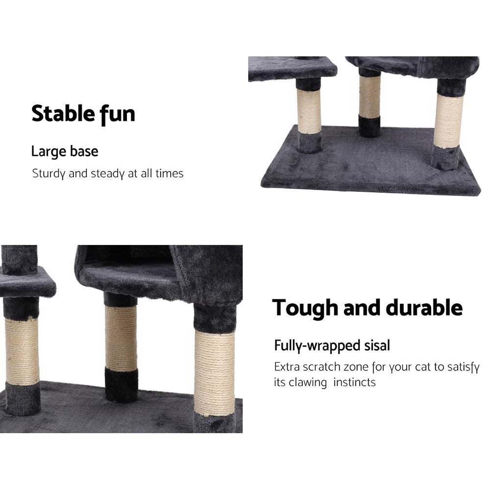 Cat Scratching Posts: i.Pet Cat Tree 120cm Tower Scratching Post Scratcher Wood Condo House Bed Toys
