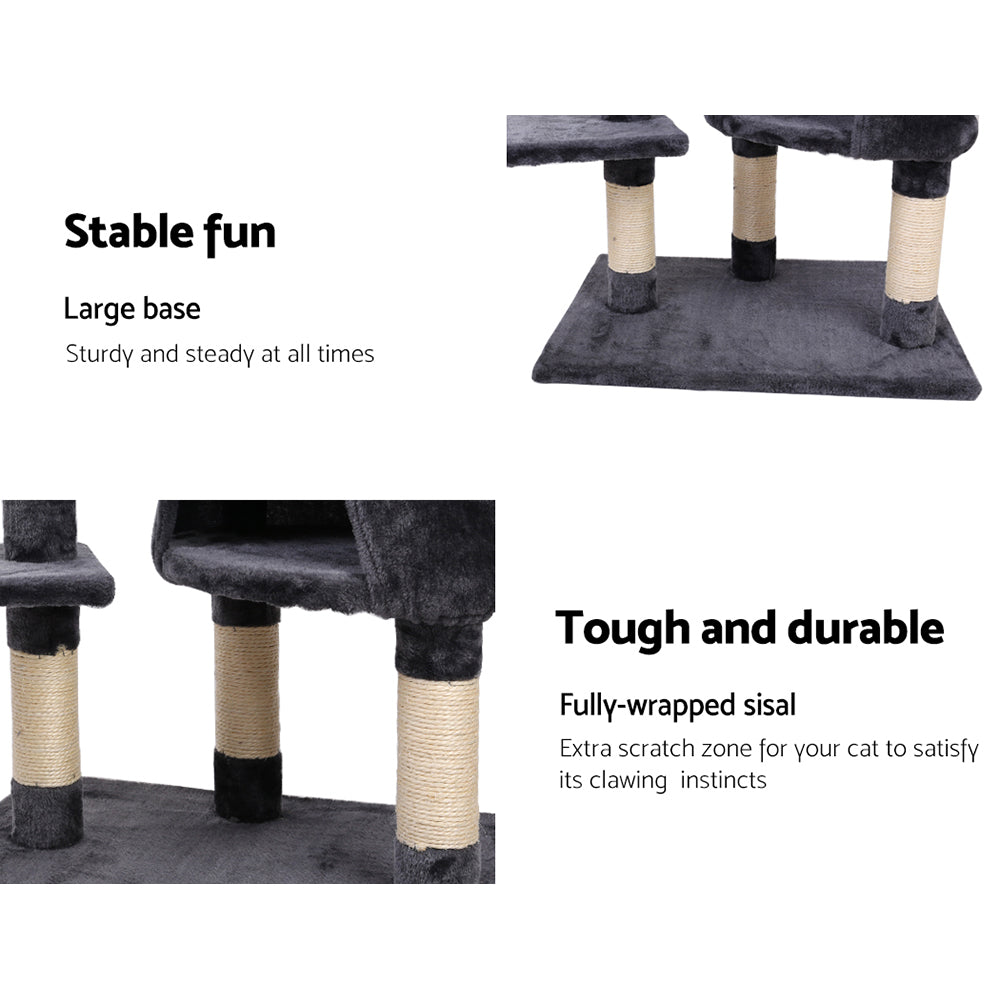 Cat Scratching Posts: i.Pet Cat Tree 120cm Tower Scratching Post Scratcher Wood Condo House Bed Toys