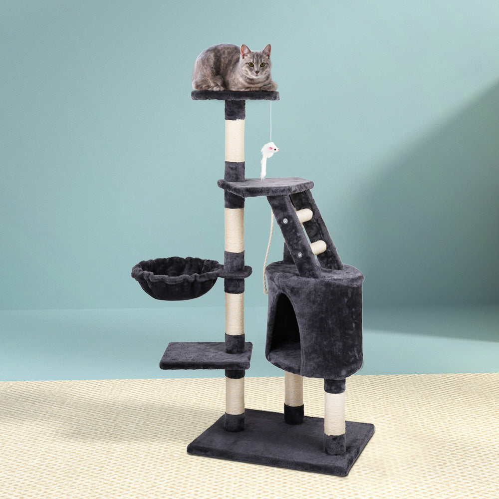 Cat Scratching Posts: i.Pet Cat Tree 120cm Tower Scratching Post Scratcher Wood Condo House Bed Toys