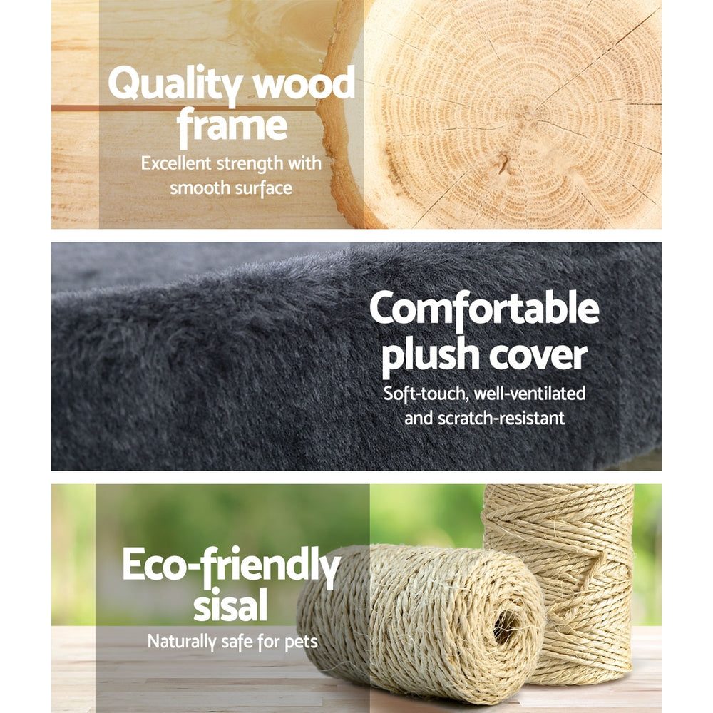 Cat Scratching Posts: i.Pet Cat Tree 145cm Tower Scratching Post Scratcher Wood Condo House Large Bed