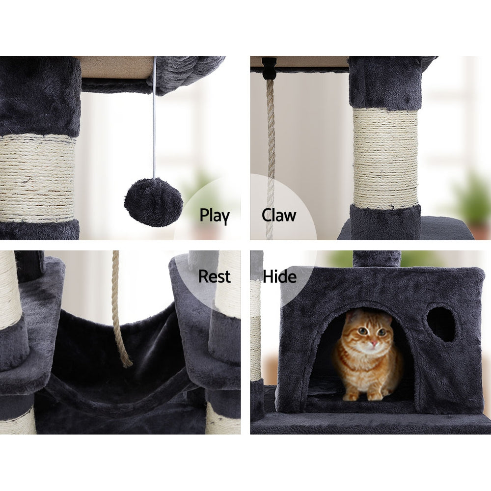 Cat Scratching Posts: i.Pet Cat Tree 145cm Tower Scratching Post Scratcher Wood Condo House Large Bed