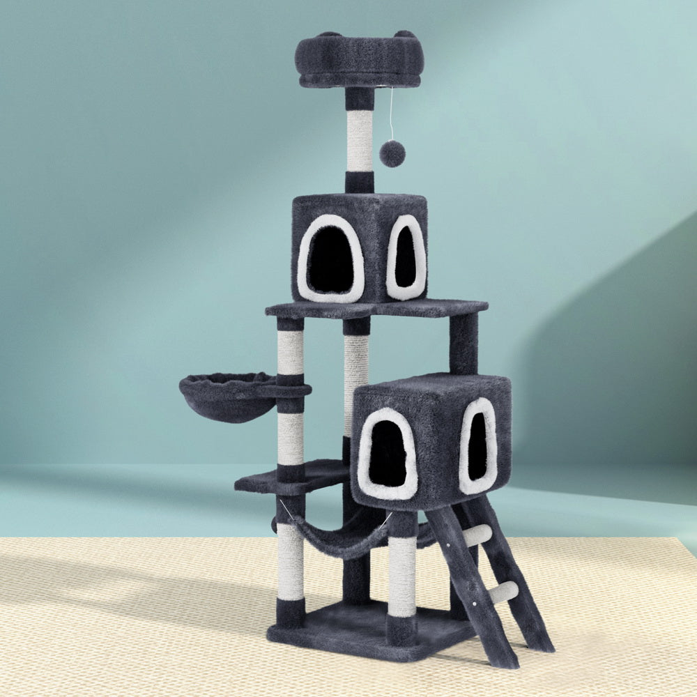 Cat Scratching Posts: i.Pet Cat Tree 168cm Tower Scratching Post Scratcher Condo House Hanging Toy Bed