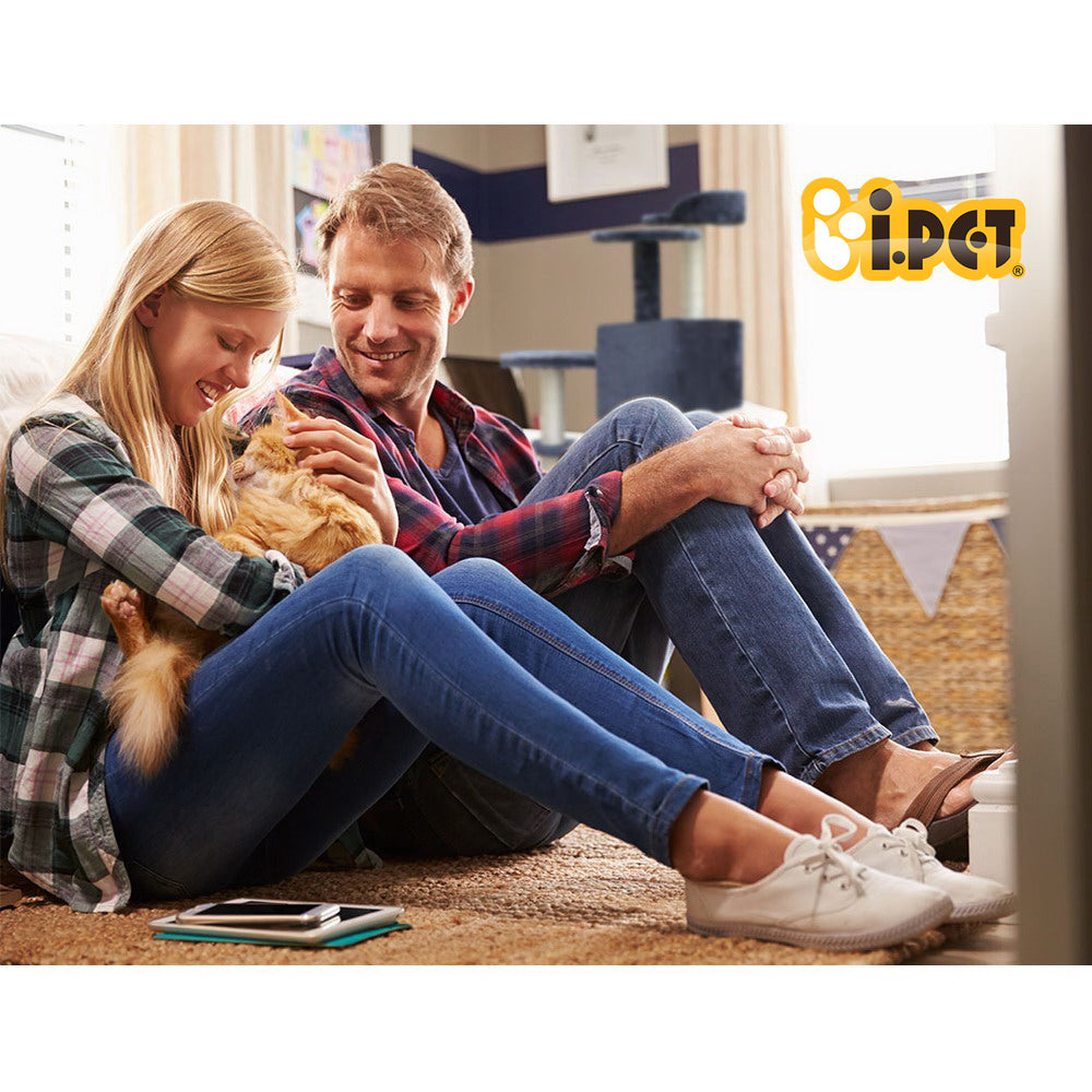 Cat Scratching Posts: i.Pet Cat Tree 134cm Tower Scratching Post Scratcher Wood Condo House Bed Grey