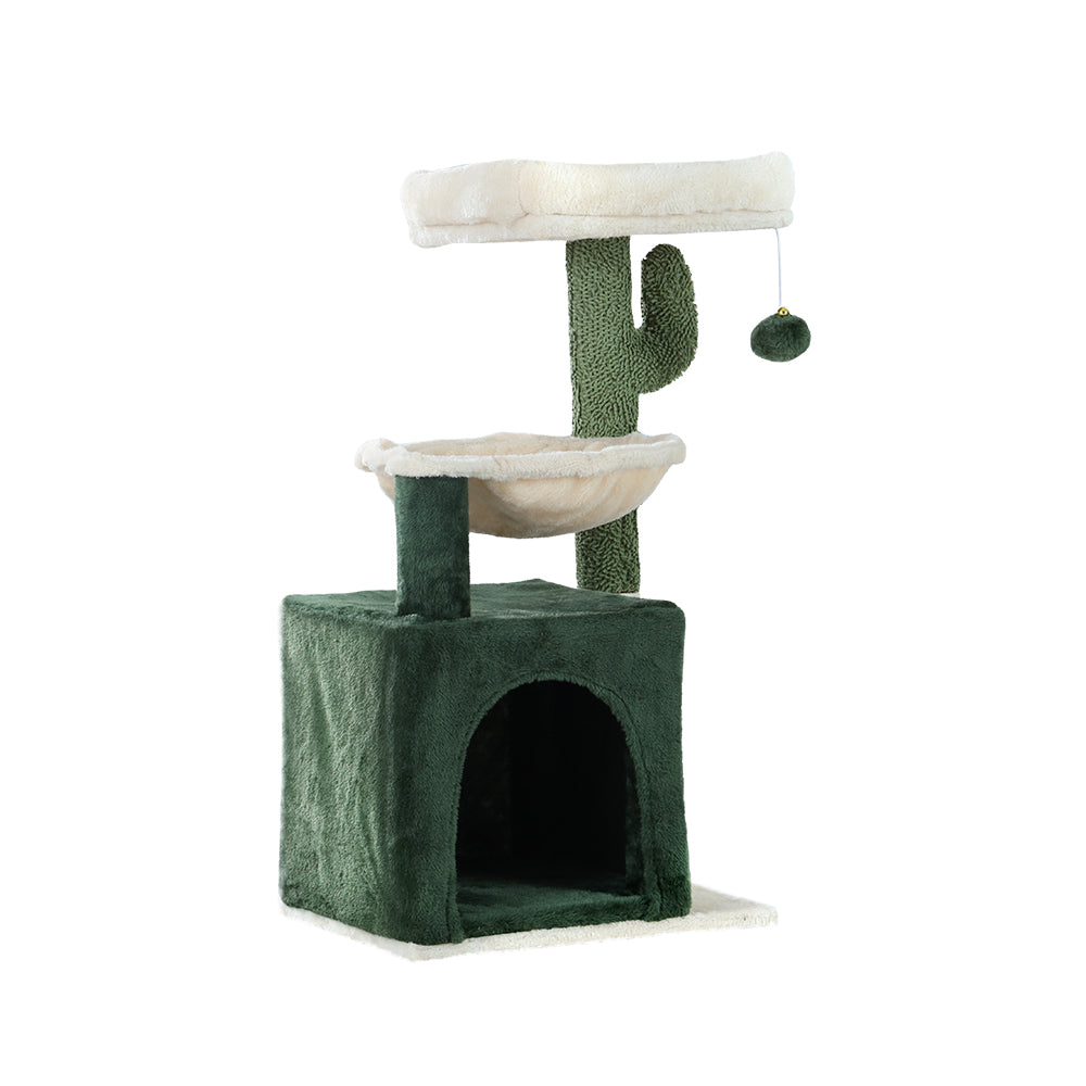 Cat Scratching Posts: i.Pet Cat Tree 78cm Scratching Post Tower Scratcher Wood Condo House Bed Toys Green