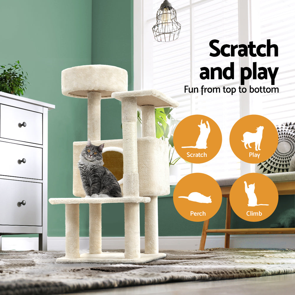 Cat Scratching Posts: i.Pet Cat Tree 90cm Scratching Post Tower Scratcher Wood Condo House Bed Trees