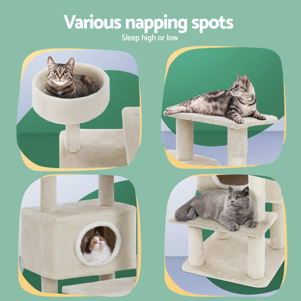 Cat Scratching Posts: i.Pet Cat Tree 90cm Scratching Post Tower Scratcher Wood Condo House Bed Trees