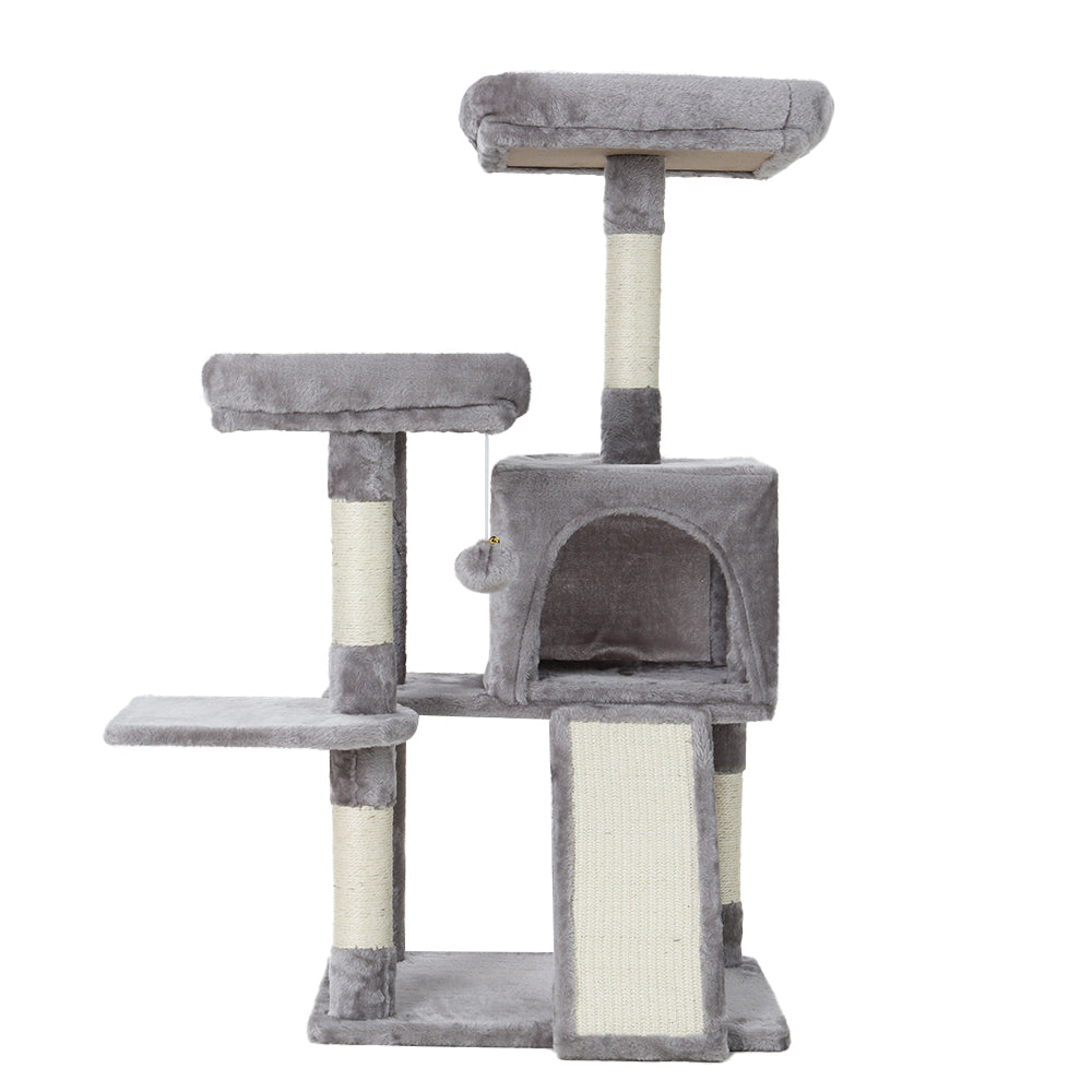 Cat Scratching Posts: i.Pet Cat Tree 103cm Tower Scratching Post Scratcher Wood Condo House Trees Grey