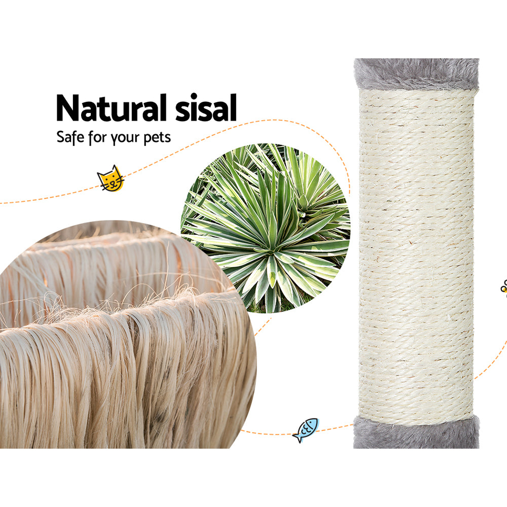 Cat Scratching Posts: i.Pet Cat Tree 103cm Tower Scratching Post Scratcher Wood Condo House Trees Grey