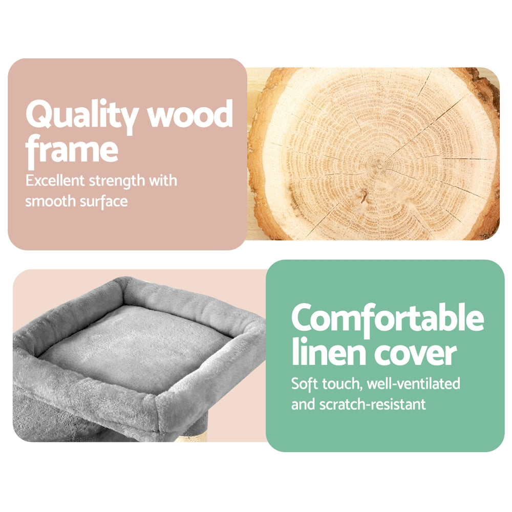 Cat Scratching Posts: i.Pet Cat Tree 69cm Scratching Post Tower Scratcher Wood Condo House Bed Trees