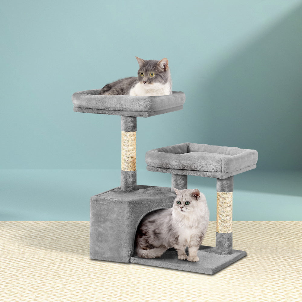 Cat Scratching Posts: i.Pet Cat Tree 69cm Scratching Post Tower Scratcher Wood Condo House Bed Trees