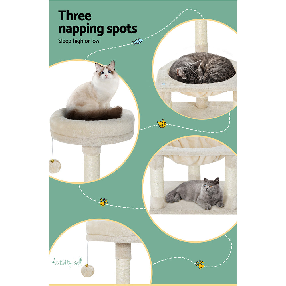 Cat Scratching Posts: i.Pet Cat Tree 69cm Scratching Post Tower Scratcher Wood Condo Toys House Bed