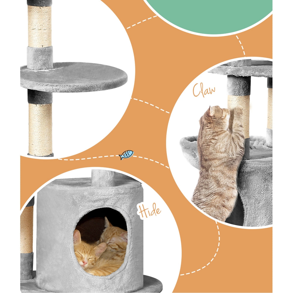 Cat Scratching Posts: i.Pet Cat Tree 123cm Tower Scratching Post Scratcher Wood Condo House Bed Toys