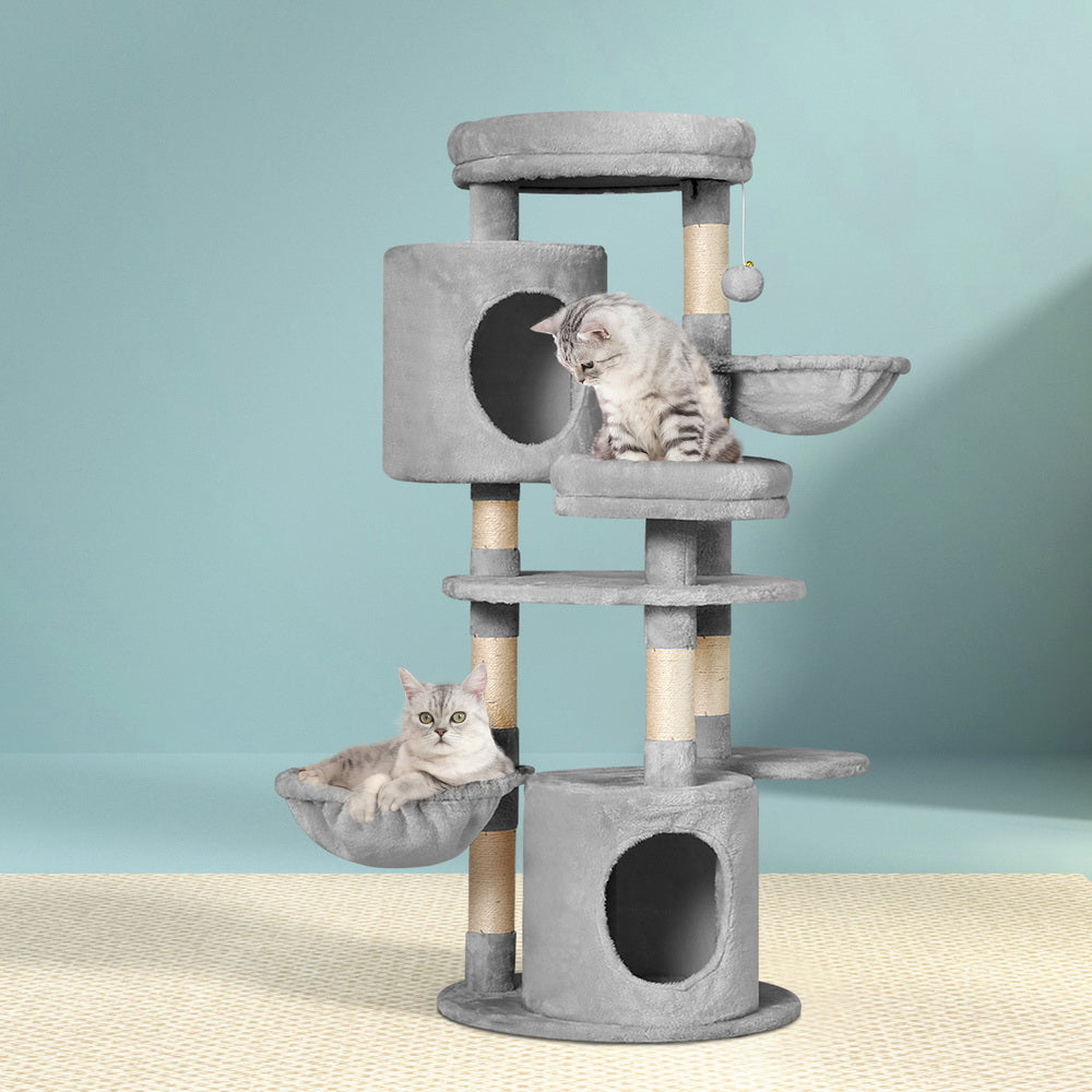 Cat Scratching Posts: i.Pet Cat Tree 123cm Tower Scratching Post Scratcher Wood Condo House Bed Toys