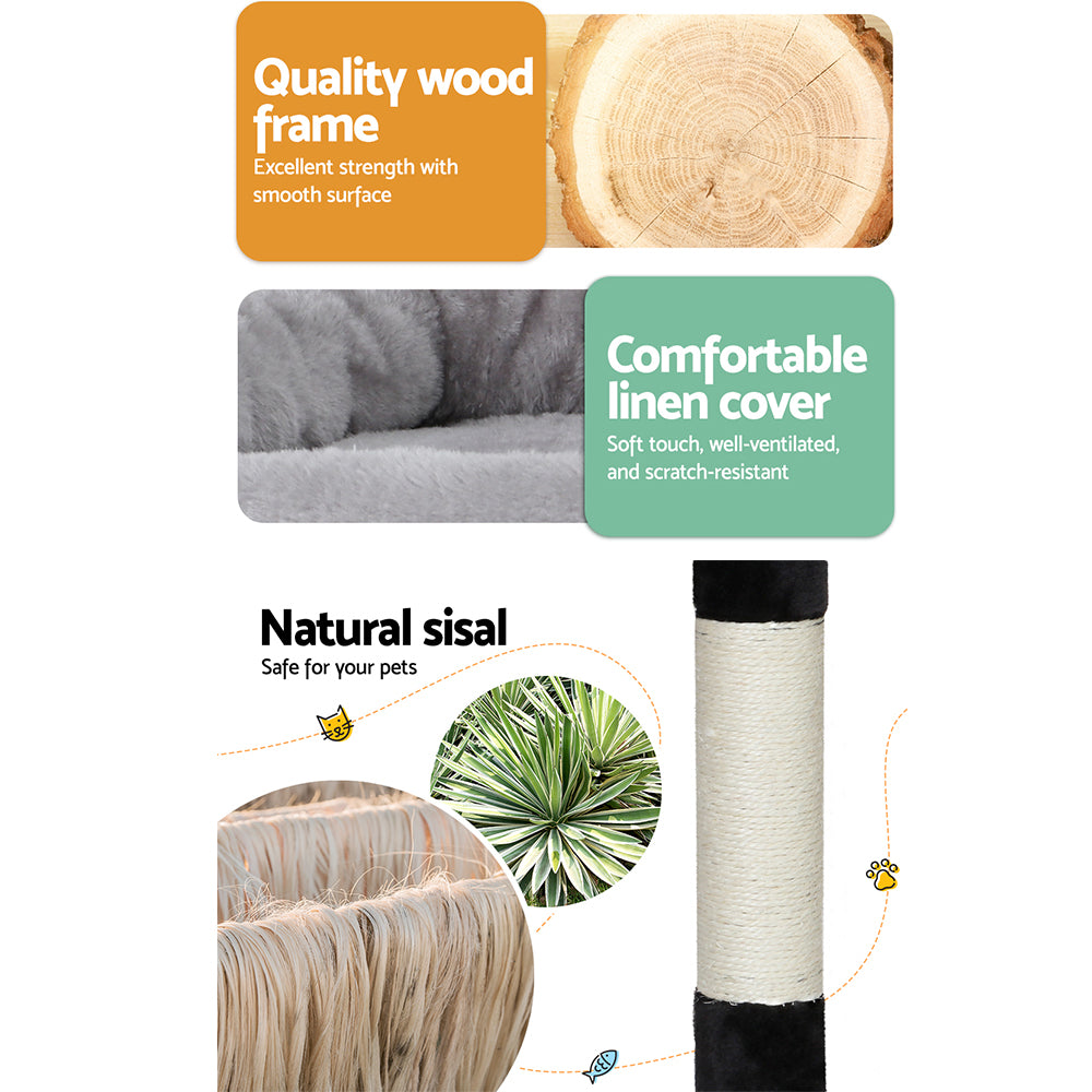 Cat Scratching Posts: i.Pet Cat Tree 161cm Tower Scratching Post Scratcher Wood Condo House Play Bed