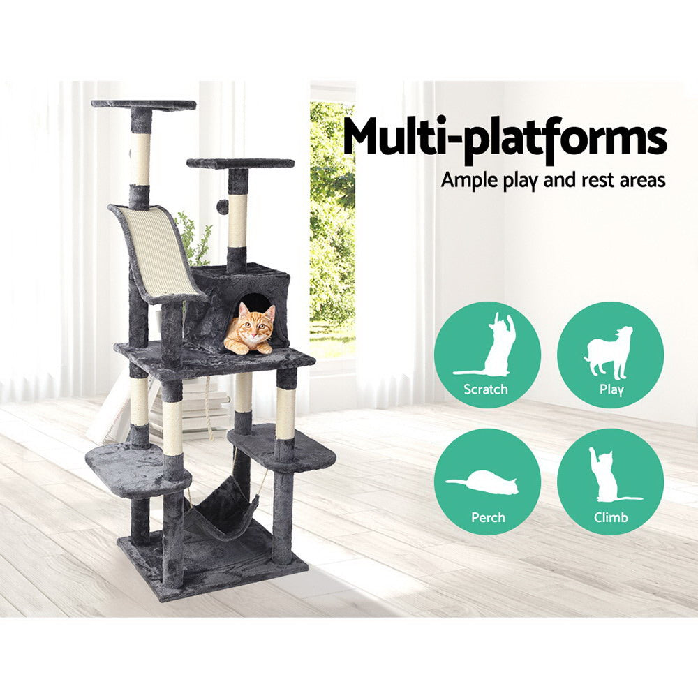 Cat Scratching Posts: i.Pet Cat Tree 171cm Tower Scratching Post Scratcher Wooden Condo House Bed Toys