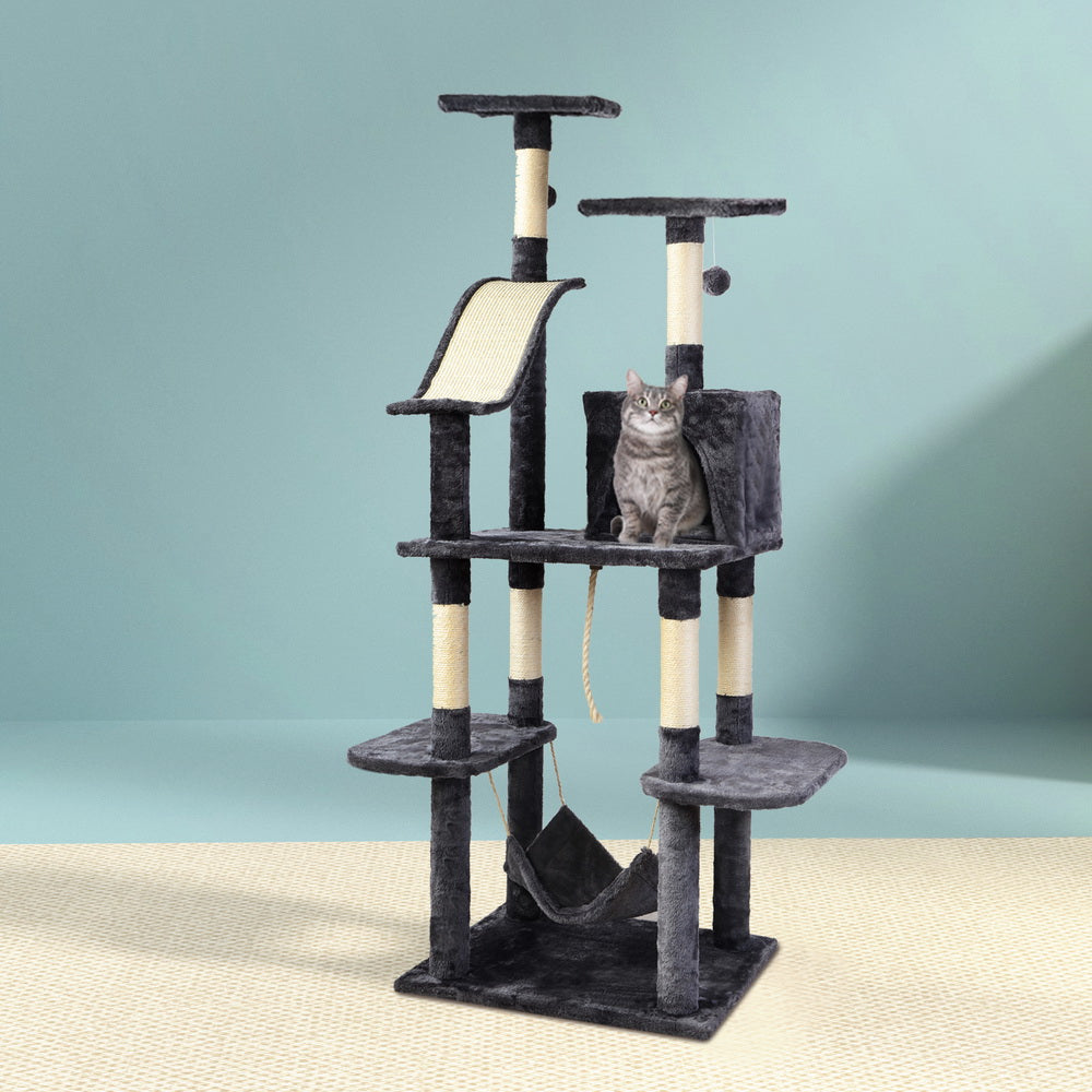 Cat Scratching Posts: i.Pet Cat Tree 171cm Tower Scratching Post Scratcher Wooden Condo House Bed Toys