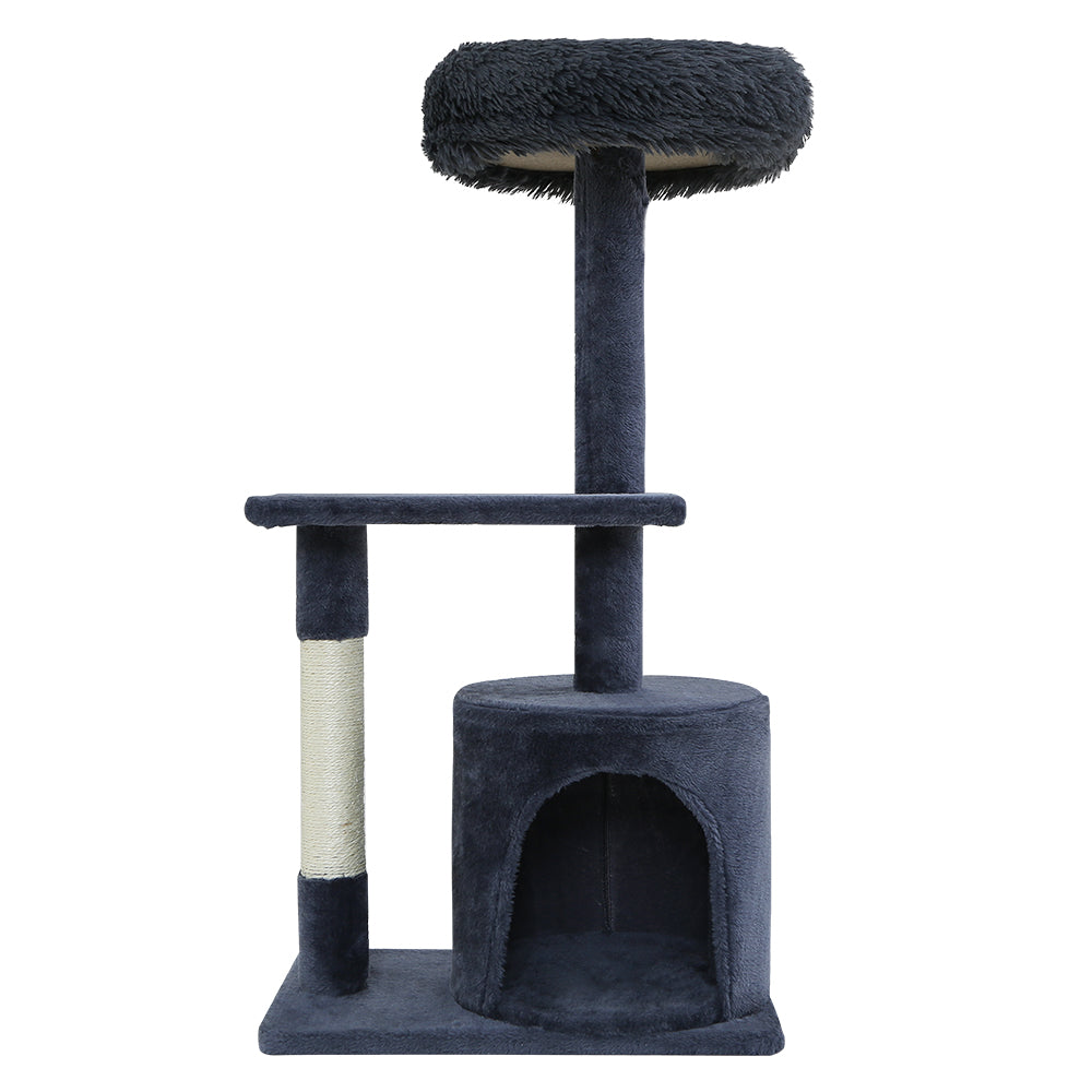 Cat Scratching Posts: i.Pet Cat Tree 94cm Scratching Post Tower Scratcher Condo House Wood Trees Grey