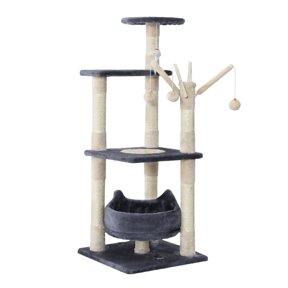 Cat Scratching Posts: i.Pet Cat Tree 110cm Tower Scratching Post Scratcher Wood Condo House Bed Toys