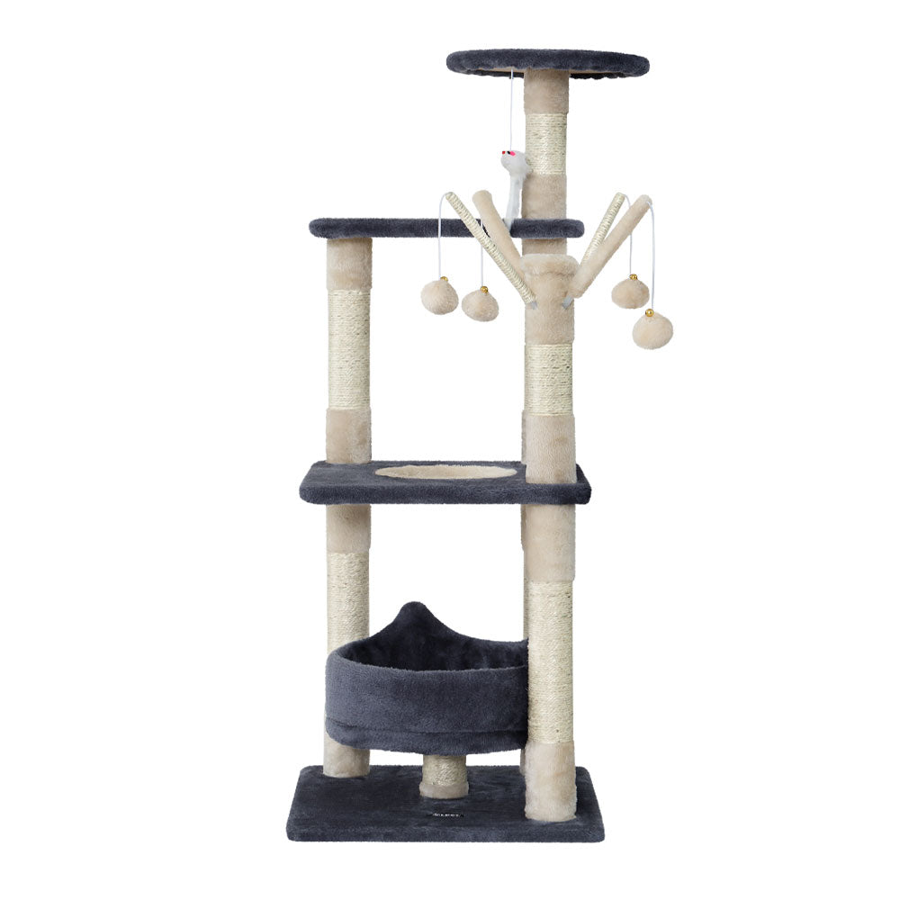 Cat Scratching Posts: i.Pet Cat Tree 110cm Tower Scratching Post Scratcher Wood Condo House Bed Toys