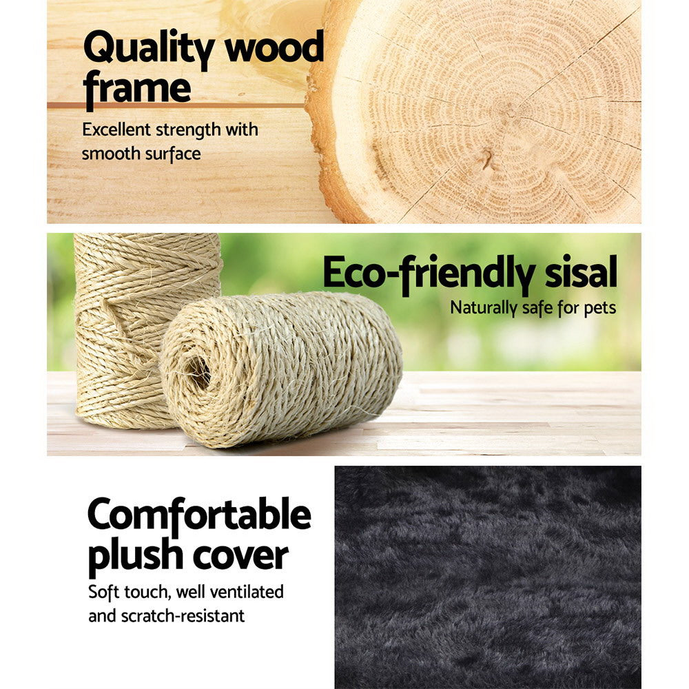 Cat Scratching Posts: i.Pet Cat Tree 140cm Tower Scratching Post Scratcher Trees Toys Condo Bed Grey