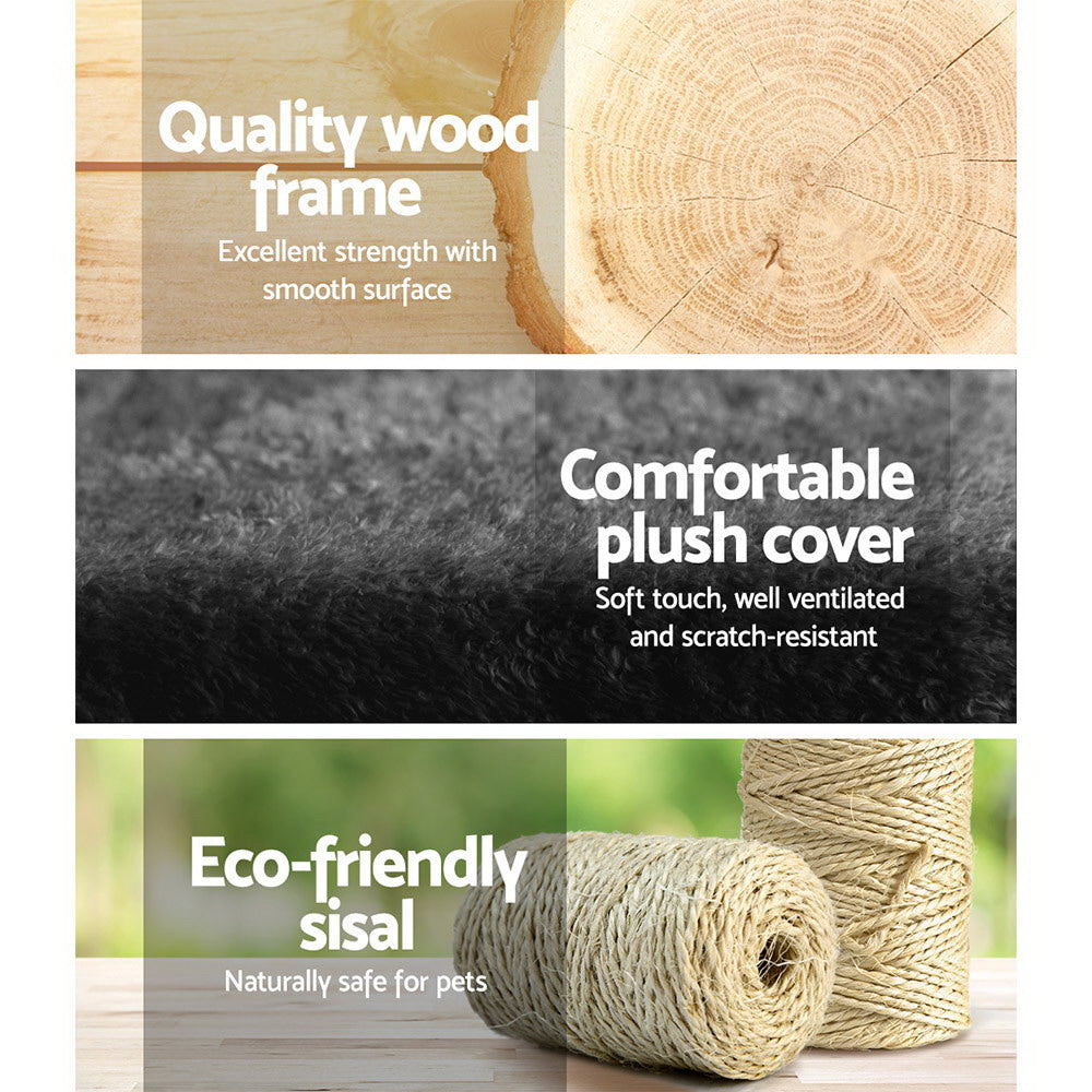 Cat Scratching Posts: i.Pet Cat Tree 193cm Tower Scratching Post Scratcher Condo House Trees Grey