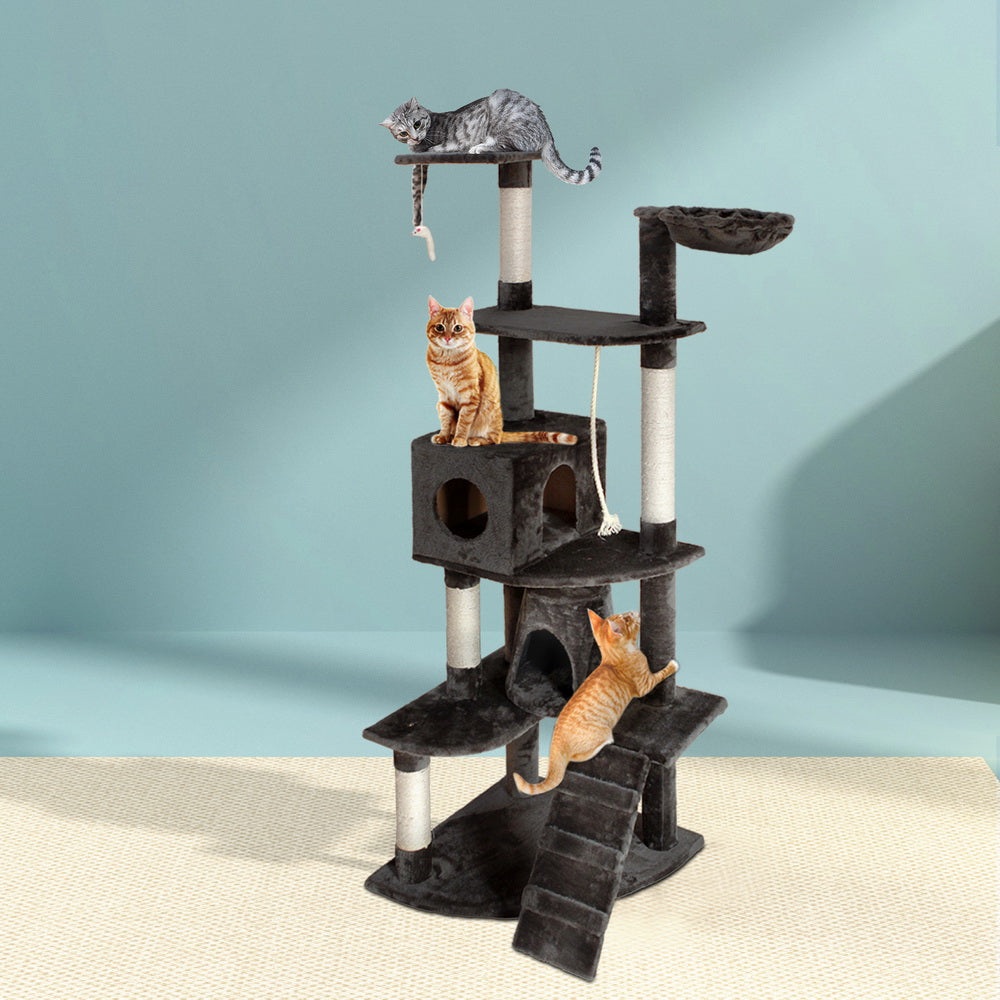 Cat Scratching Posts: i.Pet Cat Tree 193cm Tower Scratching Post Scratcher Condo House Trees Grey
