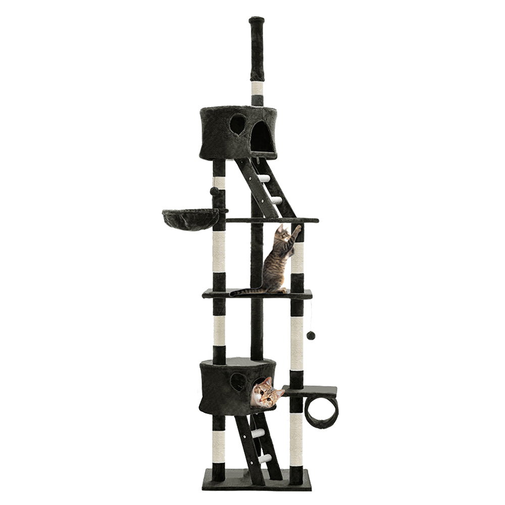 Cat Scratching Posts: i.Pet Cat Tree 260cm Tower Scratching Post Scratcher Condo House Trees Grey