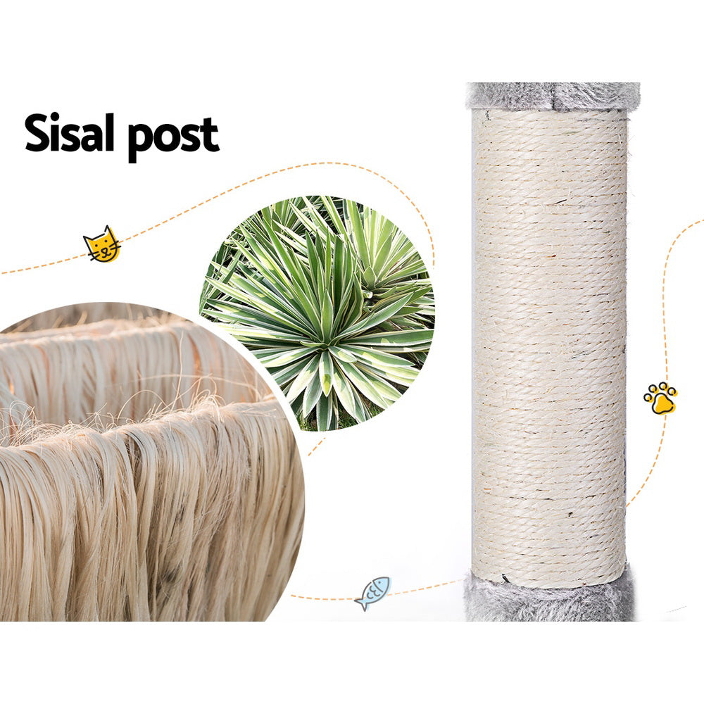 Cat Scratching Posts: i.Pet Cat Tree Tower Scratching Post Scratcher 161cm Condo House Trees Grey